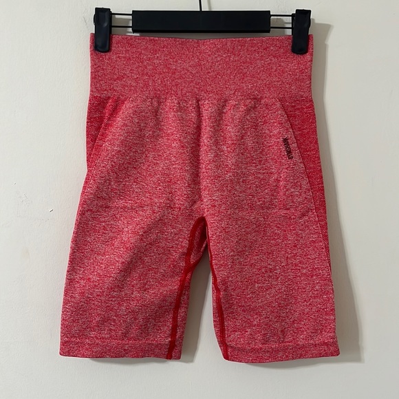 Gymshark Flex Cycling Bike Shorts Bright Red Size Medium - Picture 2 of 7